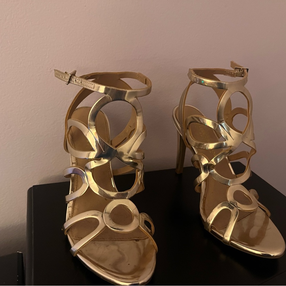 Christian Siriano Gold Heels